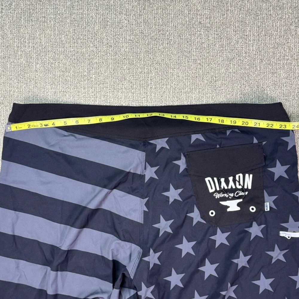 Dixxon Live‎ Free Board Shorts Men's 46 USA Flag Graphic Swim Black Gray